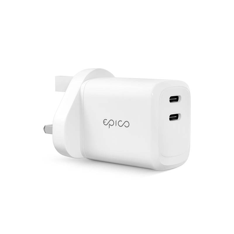 EPICO 45W Dual Charger with UK plug - bílá