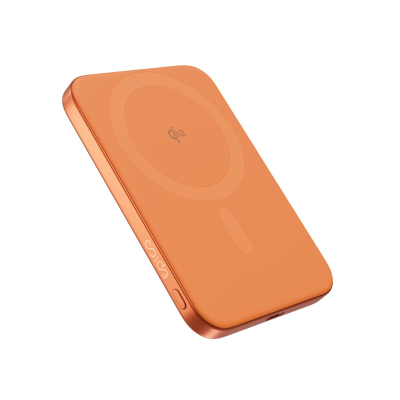 Epico UltraPack Qi2 Slim 5000mAh Alu Mag+ Wireless Power Bank EM51 | Cosmic Orange | Wireless Charging 15W for iPhone and Android