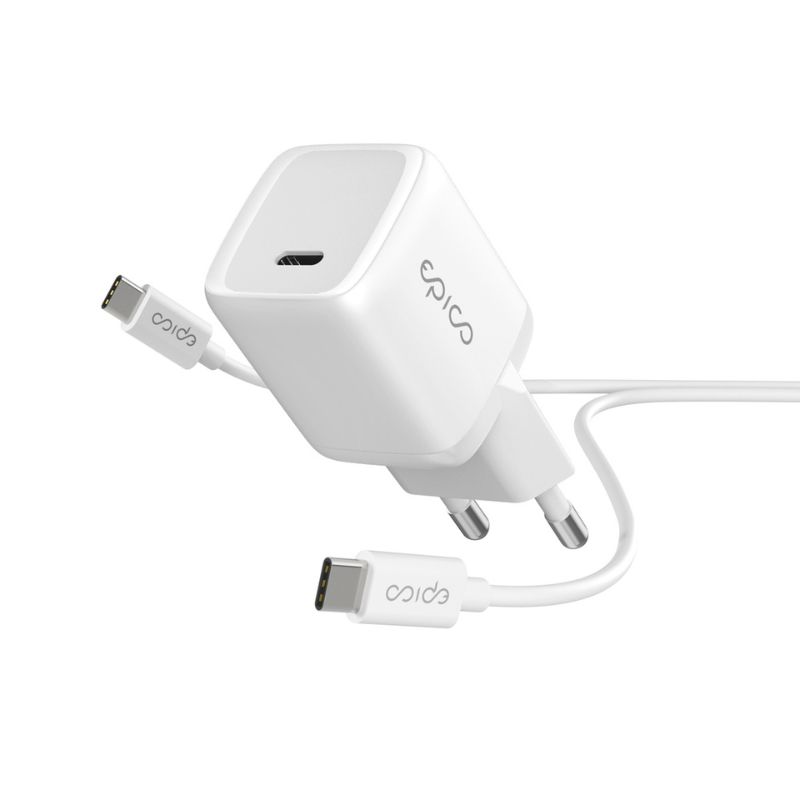 Epico 30W PD Charger Bundle with USB-C to USB-C Cable 1.2m - bílá