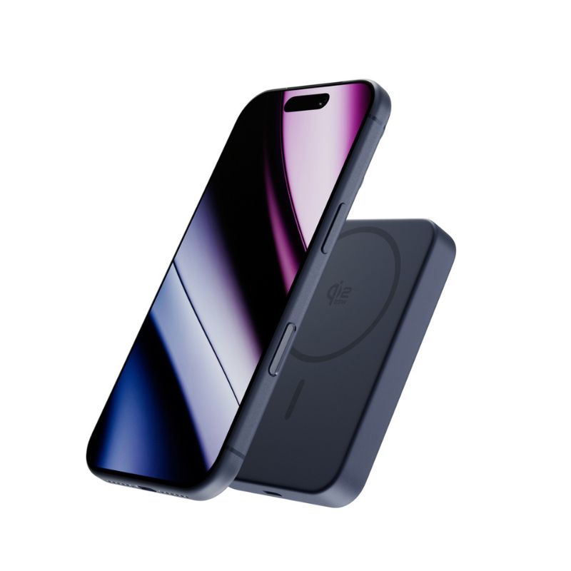 36250-epi-ph-em75-dblu-01 Epico UltraPack Qi2 25W 10000mAh Alu Mag+ Wireless Power Bank EM75 | Deep Blue | MagSafe Compatible