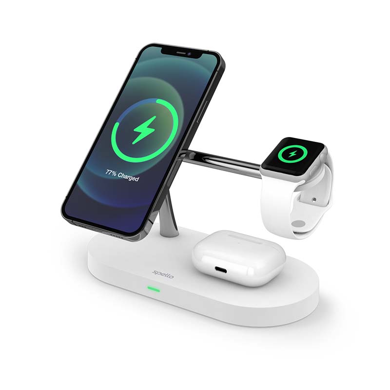 Spello 3in1 Magnetic Wireless Charging Stand (Magsafe Compatible) - bílá