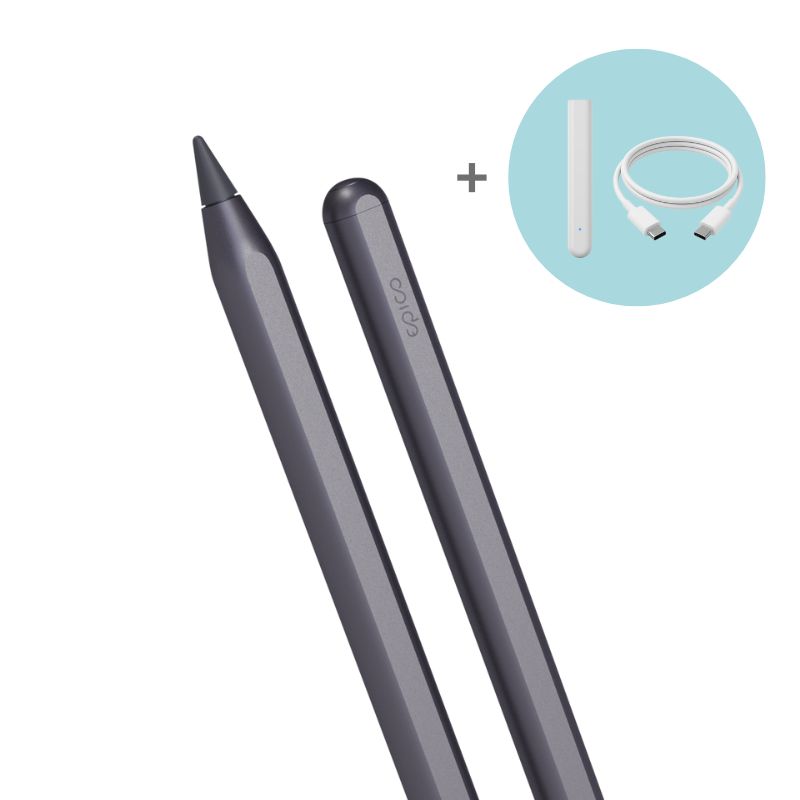 Epico Stylus Pen for Apple iPad | Magnetic wireless charging | Space Grey | Charging stick included