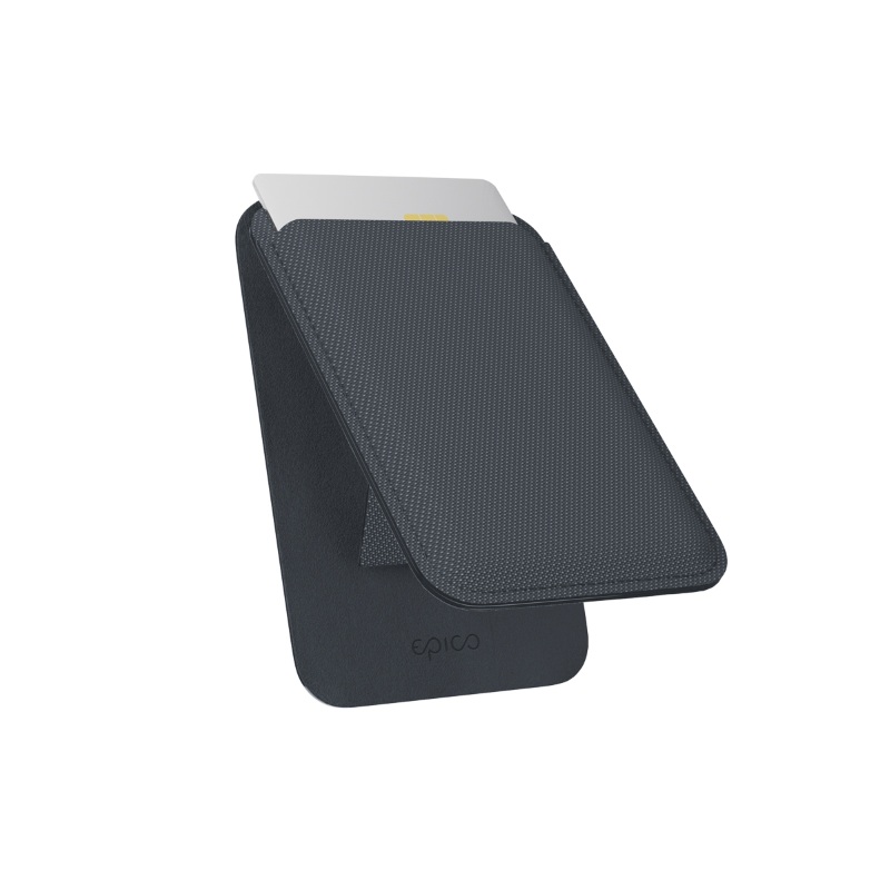 Epico SolidWoven Mag+ Wallet with Stand | Black | Qi2 and MagSafe Compatibility | 3-Card Slot