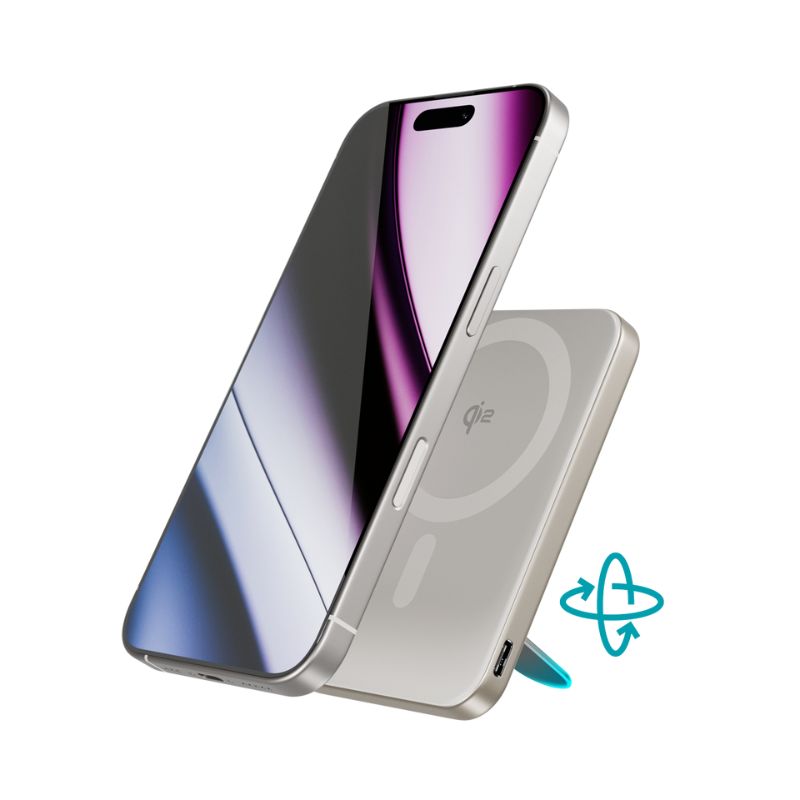 Epico UltraPack Qi2 Slim 5000mAh Alu Mag+ Wireless Power Bank EM51 - titanium