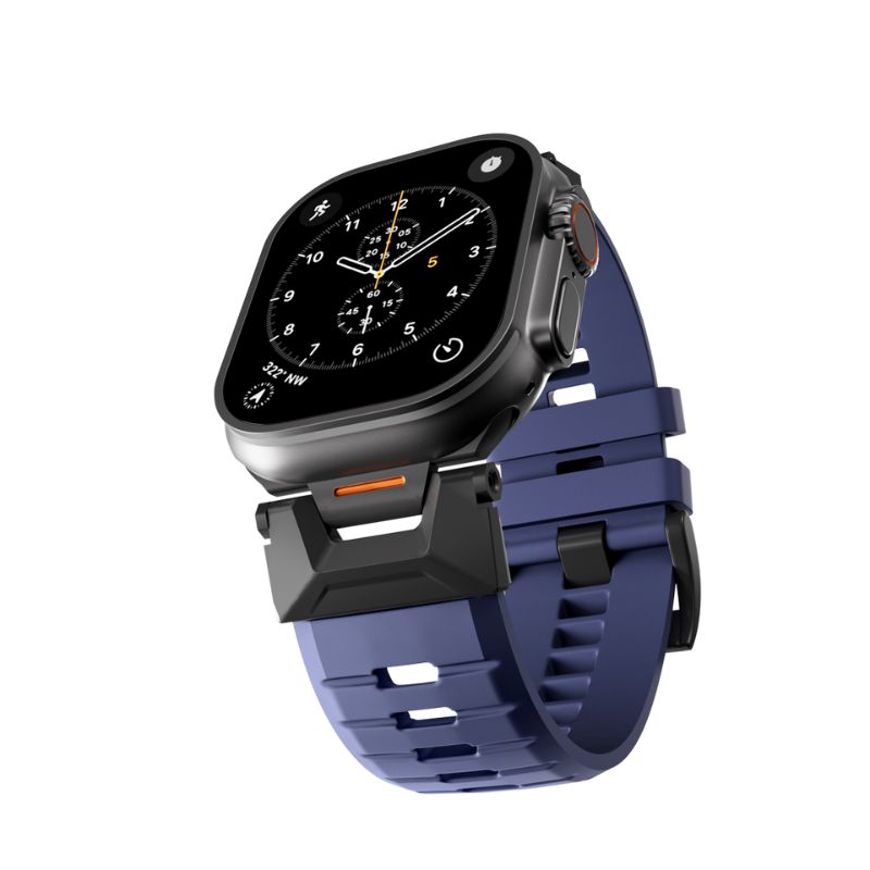 35310-epi-ph-ws01-fkm-awu2-blu_1 Epico FKM Rubber Pro řemínek s nerezovým zapínáním pro Apple Watch SE (44mm)/Series 1-9 (42/44/45mm) 10-11 (46mm)/Ultra (49mm) - modrá