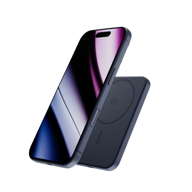 36245-epi-ph-em55-dblu-01 Epico UltraPack Qi2 25W Slim 5000mAh Alu Mag+ Wireless Power Bank EM55 | Deep Blue | MagSafe Compatible