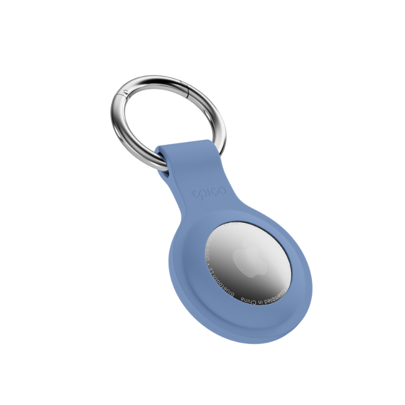 Epico Silicone Full Back Case | AirTag (1.-2. gen) | Grey| Robust Metal Ring