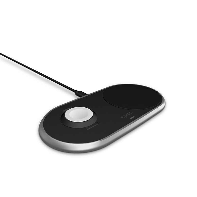 Epico Wireless Charging Base (for Apple Watch & iPhone) Aluminium - černá