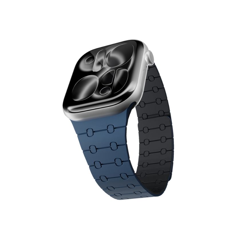 Epico Magnetic+ Silicone řemínek pro Apple Watch SE (44mm)/Series 1-9 (42/44/45mm) 10-11 (46mm)/Ultra (49mm) - modrá