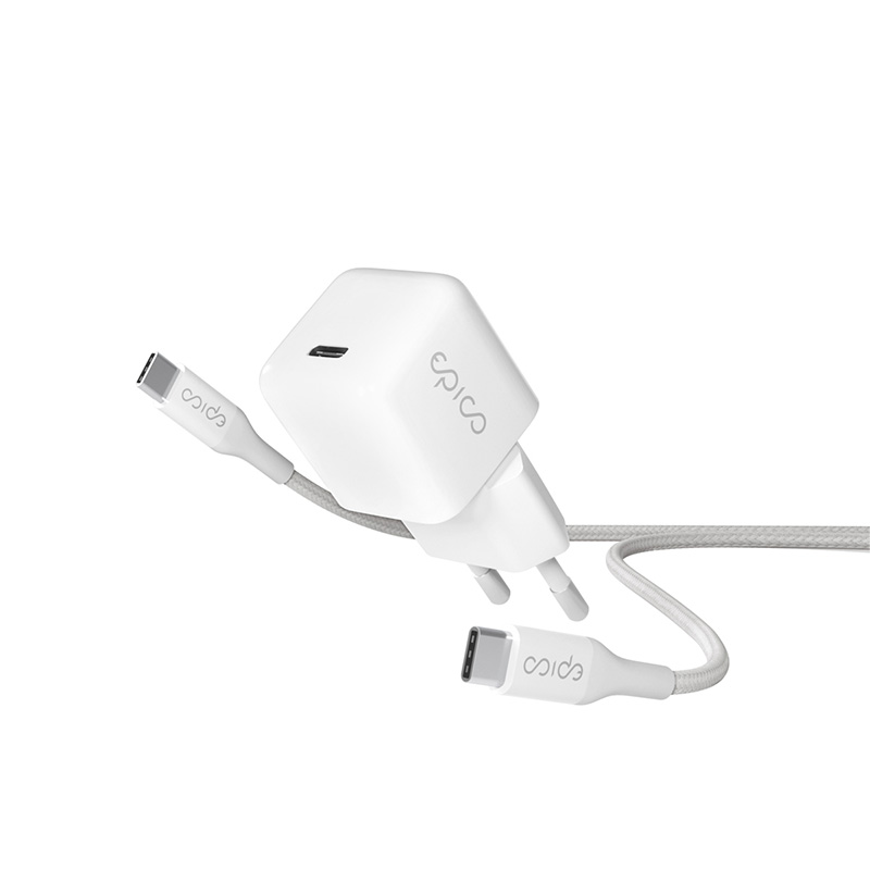 30570-epi-ph-cha44-01 Epico 30W GaN Charger Bundle with 1.2m USB-C cable - Weiß