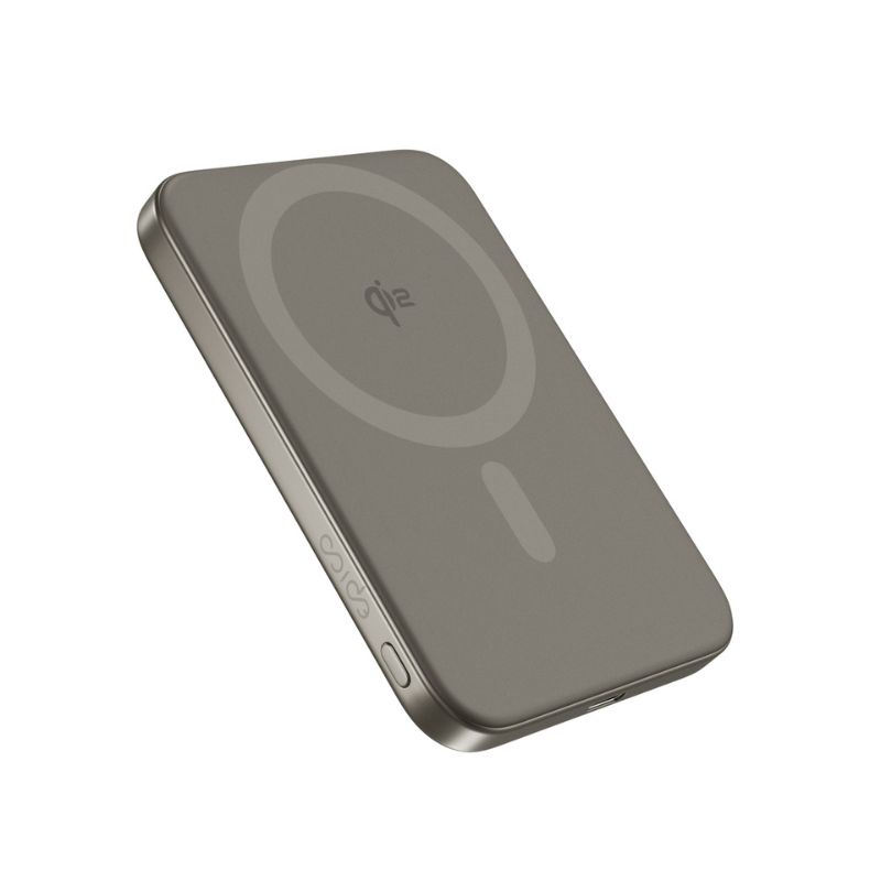 Epico UltraPack Qi2 Slim 5000mAh hliníková Mag+ bezdrátová powerbanka EM51 | titanová | bezdrátové nabíjení 15W pro iPhone i Android