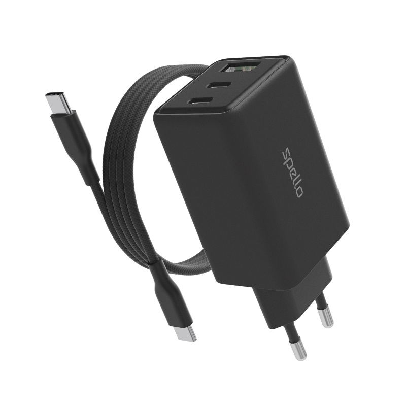 Level Up Your Fast-charging Game!With the Spello ForceBoost GaN 65W Adapter, you'll take your charging game to a whole new level. With up to 65W of power and