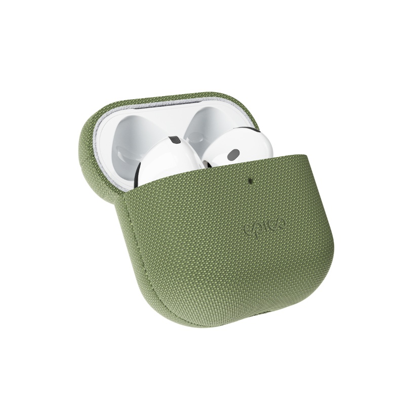 Epico SolidWoven Case AirPods 4/4 (ANC)/5/5 (ANC) | Qi2 & MagSafe kompatibilní | zelená | ochrana proti nárazům a poškrábání