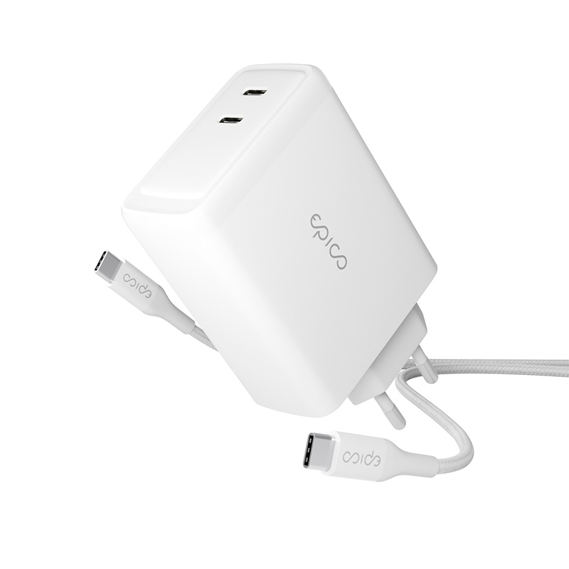 Epico 100W GaN Charger Bundle with 2m USB-C cable - Weiß