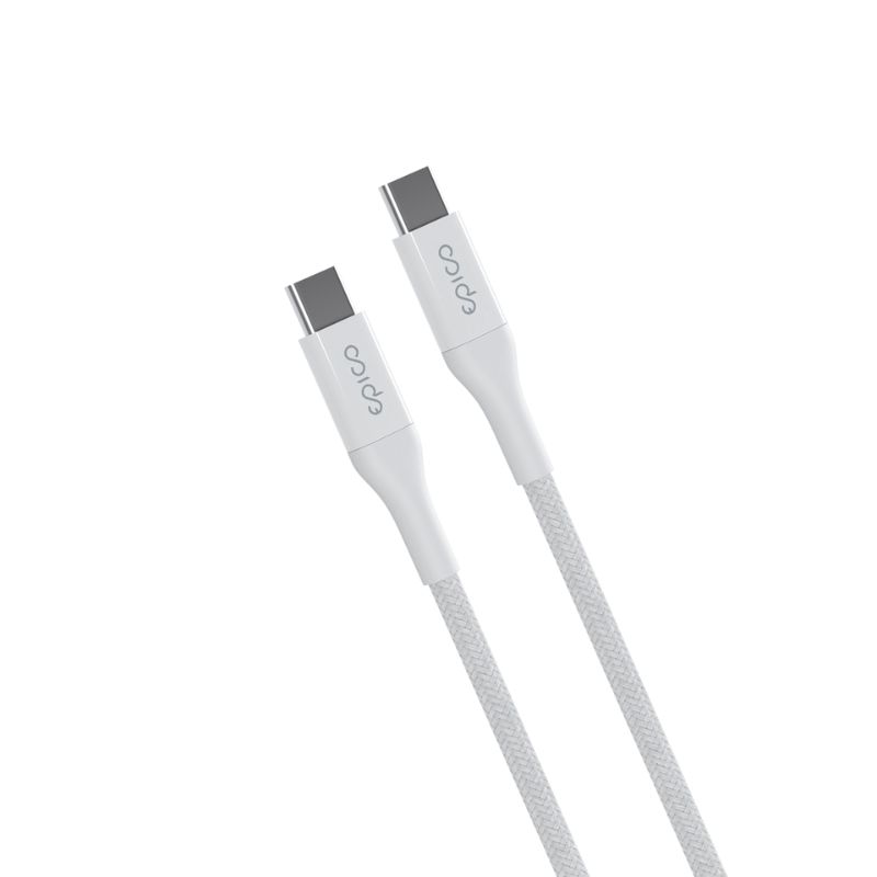 Epico opletený PD kabel 0.3m USB-C na USB-C - bílý